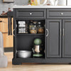 SoBuy FKW71-SCH, Kitchen Island on Wheels, Rolling Kitchen Storage Trolley with Extendable Worktop, 2 Drawers and Adjustable Shelves for Dining Room, Breakfast Bar Black 115x(46-71) x92cm