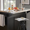 SoBuy FKW71-SCH, Kitchen Island on Wheels, Rolling Kitchen Storage Trolley with Extendable Worktop, 2 Drawers and Adjustable Shelves for Dining Room, Breakfast Bar Black 115x(46-71) x92cm