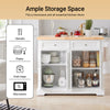 SoBuy FKW71-WN, Kitchen Island on Wheels, Rolling Kitchen Storage Trolley with Extendable Rubber Wood Worktop, 2 Drawers and Adjustable Shelves for Dining Room, Breakfast Bar White 115x(46-71) x92cm