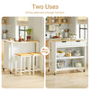 SoBuy FKW74-WN Kitchen Island on Wheels Trolley Storage Cart Free-Standing Unit Butchers Block Furniture 98×58×94 cm White/Natural