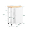 SoBuy FKW75-WN, Kitchen Storage Trolley Serving Trolley Kitchen Cabinet with 3-tier Side Storage Shelves, White