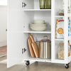 SoBuy FKW75-WN, Kitchen Storage Trolley Serving Trolley Kitchen Cabinet with 3-tier Side Storage Shelves, White
