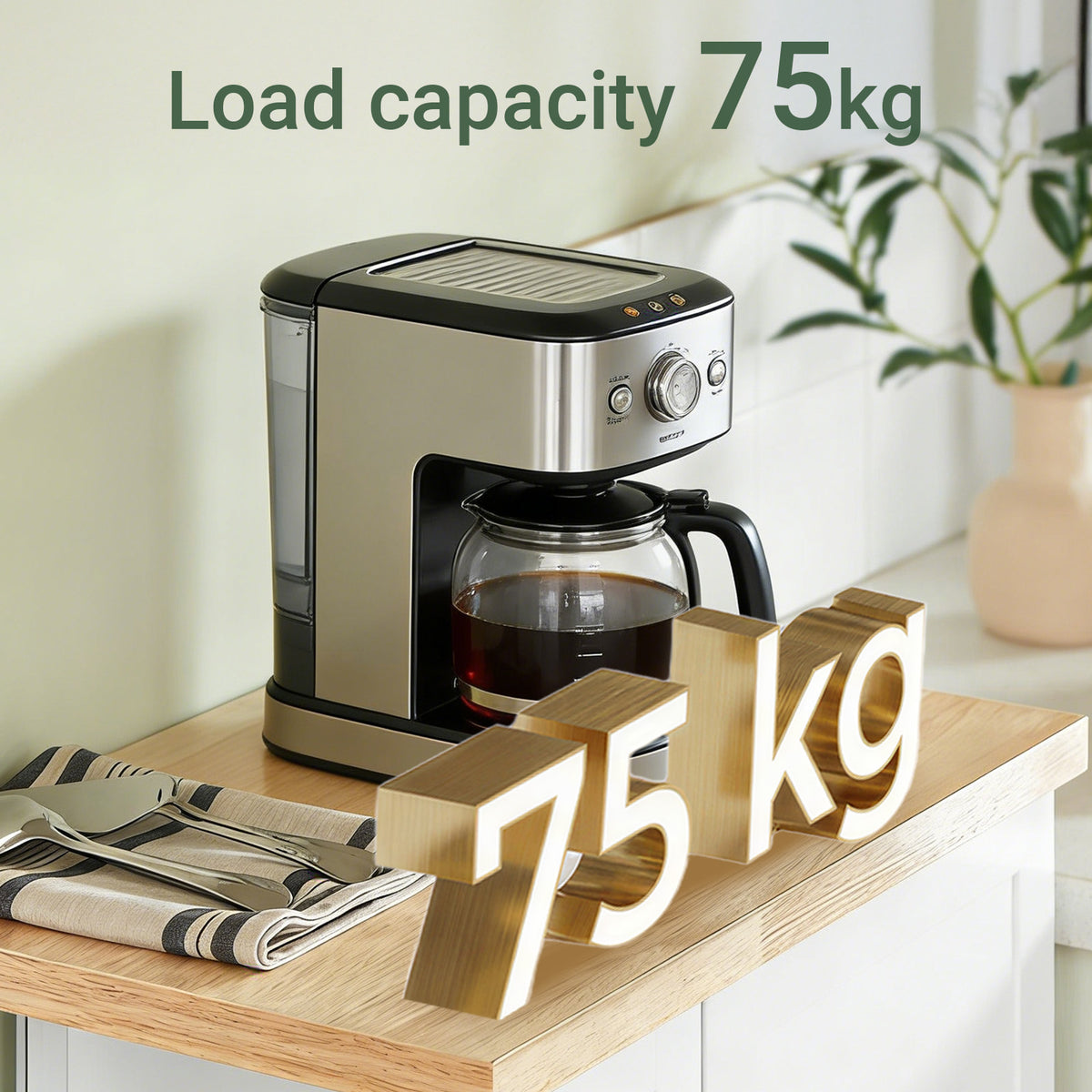 SoBuy FKW75-WN 75kg load capacity heavy-duty compact white kitchen trolley for daily kitchen use and storage