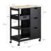 SoBuy FKW79-SCH, Kitchen Trolley Cart Storage Serving Trolley with 3 Drawers and Removable Tray, Black