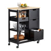 SoBuy FKW79-SCH, Kitchen Trolley Cart Storage Serving Trolley with 3 Drawers and Removable Tray, Black