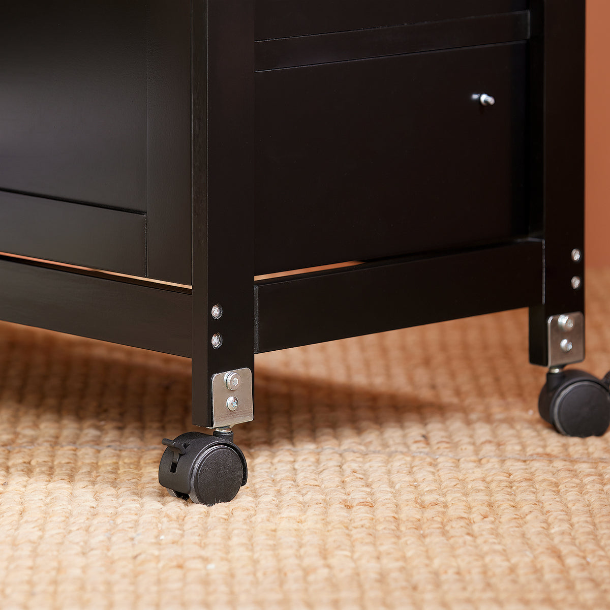 SoBuy FKW79-SCH, Kitchen Trolley Cart Storage Serving Trolley with 3 Drawers and Removable Tray, Black