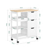 SoBuy FKW79-W, Kitchen Storage Trolley Cart Storage Trolley Serving Trolley, White
