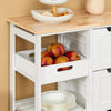 SoBuy FKW79-W, Kitchen Storage Trolley Cart Storage Trolley Serving Trolley, White