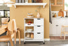 SoBuy FKW79-W, Kitchen Storage Trolley Cart Storage Trolley Serving Trolley, White