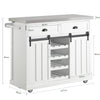 SoBuy FKW94-W, Kitchen Storage Trolley Kitchen Cabinet Sideboard Kitchen Island with Stainless Steel Top, White
