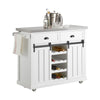 SoBuy FKW94-W, Kitchen Storage Trolley Kitchen Cabinet Sideboard Kitchen Island with Stainless Steel Top, White