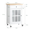 SoBuy FKW98-WN, Kitchen Storage Trolley Serving Trolley Kitchen Cabinet Cupboard, White