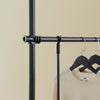 SoBuy FRG109-II-SCH, Telescopic Clothes Rail, Heavy Duty Clothes Rack, Adjustable Open Wardrobe with Hanging Rails for Bedroom, Walk-in Closet Black B(75–126) × H(200–295) cm