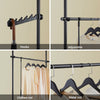 SoBuy FRG109-II-SCH, Telescopic Clothes Rail, Heavy Duty Clothes Rack, Adjustable Open Wardrobe with Hanging Rails for Bedroom, Walk-in Closet Black B(75–126) × H(200–295) cm