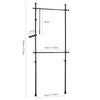 SoBuy FRG109-SCH, Telescopic Clothes Rail, Heavy Duty Clothes Rack, Adjustable Open Wardrobe with Hanging Rails for Bedroom, Walk-in Closet Black