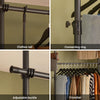SoBuy FRG109-SCH, Telescopic Clothes Rail, Heavy Duty Clothes Rack, Adjustable Open Wardrobe with Hanging Rails for Bedroom, Walk-in Closet Black