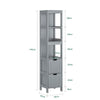 SoBuy FRG126-SG, Tall Bathroom Storage Cabinet with 3 Shelves and 2 Drawers, Grey