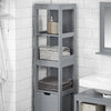 SoBuy FRG126-SG, Tall Bathroom Storage Cabinet with 3 Shelves and 2 Drawers, Grey