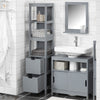 SoBuy FRG126-SG, Tall Bathroom Storage Cabinet with 3 Shelves and 2 Drawers, Grey