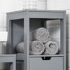 SoBuy FRG127-SG, Floor Standing Bathroom Storage Cabinet Unit with 1 Shelf and 2 Drawers, Grey