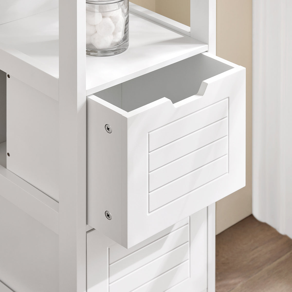 SoBuy FRG127-W, Bathroom Cabinet Storage Cabinet with 1 Shelf and 2 Drawers, White
