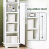 SoBuy FRG177-W, Slim Bathroom Storage Cabinet Narrow Toilet Cabinet with Door, Adjustable Shelf & Toilet Roll Holder Freestanding Bathroom Storage Unit for Small Spaces White
