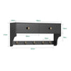 SoBuy FRG178-SCH, Wall Coat Rack Wall Shelf Wall Cabinet Wall Storage Unit, Black