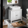 SoBuy FRG202-W, White Under Sink Bathroom Storage Cabinet with Doors, White
