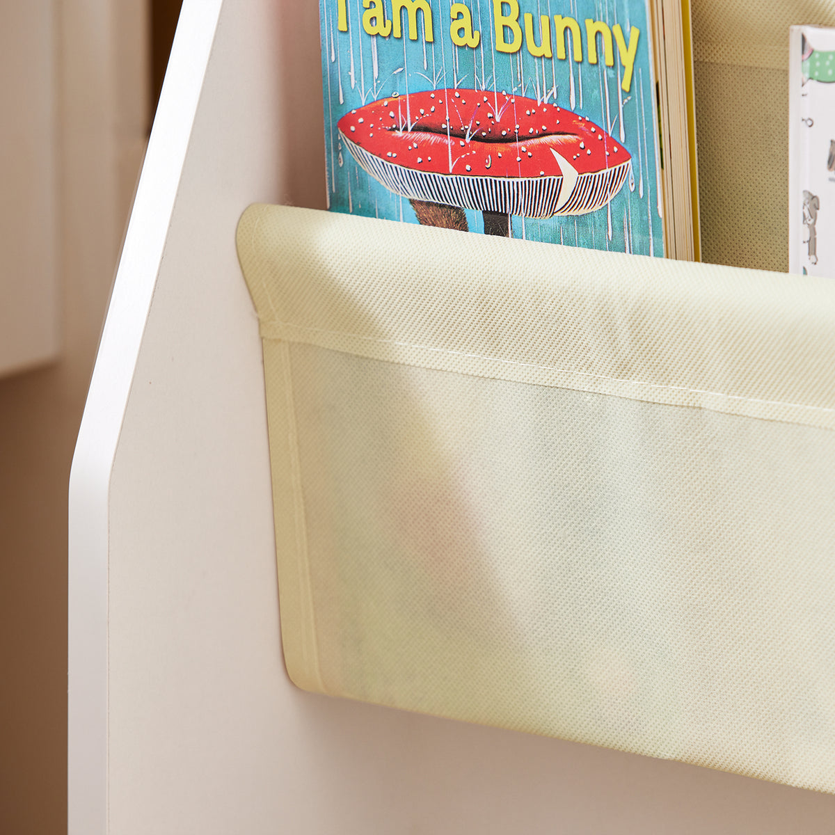 SoBuy FRG225-W, Children Kids Bookcase Sling Storage Rack Organizer Display Holder, White
