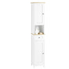 SoBuy FRG236-WN, Bathroom Tall Cabinet Bathroom Storage Cabinet with 2 Shutter Doors, White