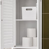 SoBuy FRG236-WN, Bathroom Tall Cabinet Bathroom Storage Cabinet with 2 Shutter Doors, White