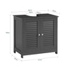 SoBuy FRG237-II-DG, Under Sink Bathroom Cabinet with Adjustable Shelves, MDF Bathroom Storage Unit for Under Sink Storage, Anti-Mold Louvered Door, suitable for Pedestal Sinks, Dark Grey