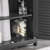 SoBuy FRG237-II-DG, Under Sink Bathroom Cabinet with Adjustable Shelves, MDF Bathroom Storage Unit for Under Sink Storage, Anti-Mold Louvered Door, suitable for Pedestal Sinks, Dark Grey