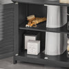 SoBuy FRG237-II-DG, Under Sink Bathroom Cabinet with Adjustable Shelves, MDF Bathroom Storage Unit for Under Sink Storage, Anti-Mold Louvered Door, suitable for Pedestal Sinks, Dark Grey