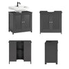 SoBuy FRG237-II-DG, Under Sink Bathroom Cabinet with Adjustable Shelves, MDF Bathroom Storage Unit for Under Sink Storage, Anti-Mold Louvered Door, suitable for Pedestal Sinks, Dark Grey