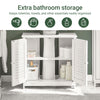 SoBuy FRG237-II-W, Under Sink Bathroom Cabinet with Adjustable Shelves, MDF Bathroom Storage Unit for Under Sink Storage, Anti-Mold Louvered Door, suitable for Pedestal Sinks, White, 60x58x35cm