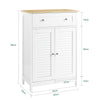 SoBuy FRG238-WN, Bathroom Storage Cabinet Cupboard with 2 Shutter Doors, White