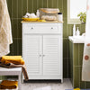 SoBuy FRG238-WN, Bathroom Storage Cabinet Cupboard with 2 Shutter Doors, White