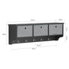 SoBuy FRG282-SCH, Wall Coat Rack Wall Shelf Wall Storage Cabinet Unit, Black