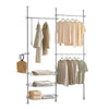 SoBuy FRG34-HG, Telescopic Wardrobe Organiser, Clothes Storage Shelving Rack, Grey
