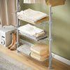SoBuy FRG34-HG, Telescopic Wardrobe Organiser, Clothes Storage Shelving Rack, Grey