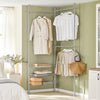 SoBuy FRG34-HG, Telescopic Wardrobe Organiser, Clothes Storage Shelving Rack, Grey