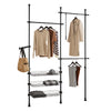 SoBuy FRG34-SCH, Telescopic Wardrobe Organiser, Clothes Storage Shelving Rack, Black