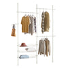 SoBuy FRG34-W, Telescopic Wardrobe Organiser, Clothes Storage Shelving Rack, White