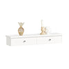 SoBuy FRG43-W, Floating Shelf with 2 Drawers - Modern Wall Mounted Shelf for Bedroom, Hallway & Living Room, White W64 x D15 x H10cm