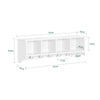 SoBuy FRG48-L-W, Wall Coat Rack Wall Display Storage Unit with 4 Components 5 Hooks, White
