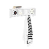 SoBuy FRG48-L-W, Wall Coat Rack Wall Display Storage Unit with 4 Components 5 Hooks, White