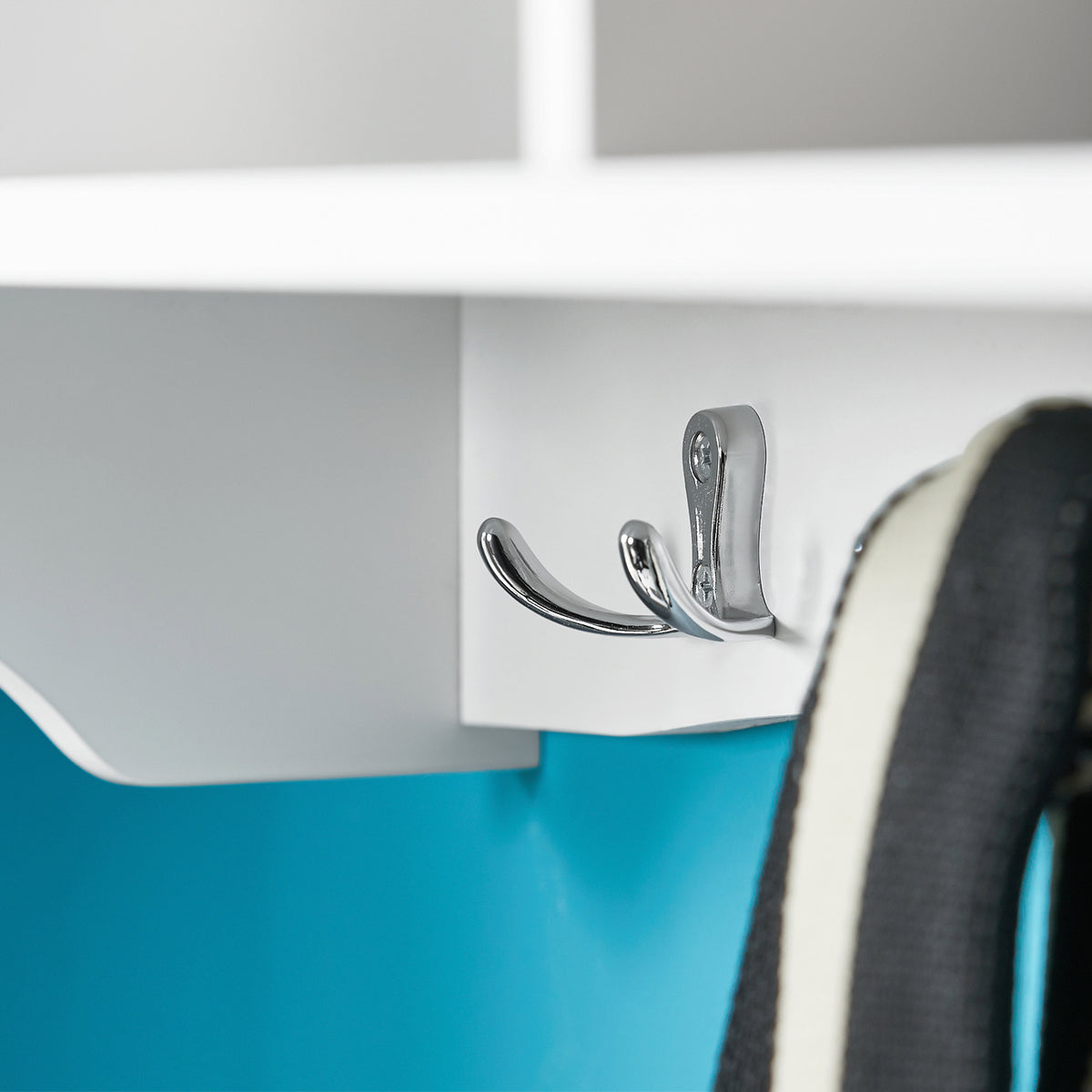 SoBuy FRG48-W, Wall Coat Rack Wall Display Storage Unit with 3 Components 4 Hooks, White