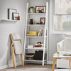 SoBuy FRG61-W, 5 Tiers Ladder Shelf Bookcase, Wall Shelf Storage Display Shelving, White