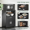 SoBuy FSB09-SCH, Kitchen Trolley with Wheels and Extendable Worktop Microwave Stand Storage Unit with Cupboard Small Mobile Kitchen Cart Cabinet for Home, Office or Dining Room 92x59x40cm, Black